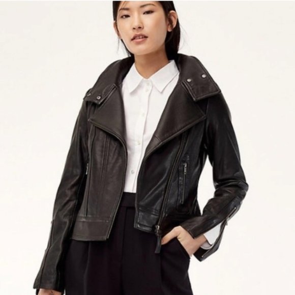 Mackage Jackets & Blazers - MACKAGE For ARITZIA Kenya Leather Jacket Biker Coat XXS